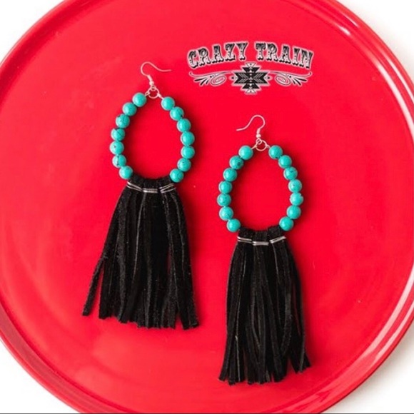 Crazy Train Jewelry - Crazy Train Trail of Tear Drop Leather Earrings